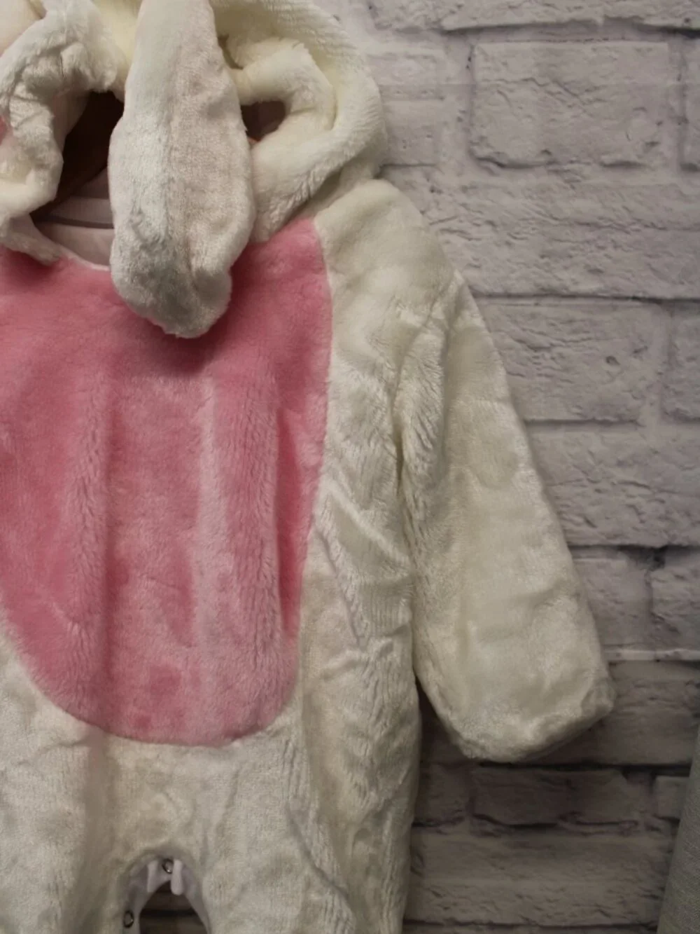 Spencer Gifts 18-24 Months White Bunny Costume Halloween Hooded Detached Footies